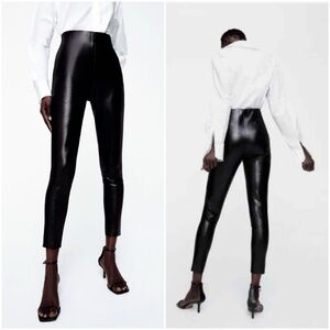 NWT ZARA ANIMAL EMBOSSED BONDED LEGGINGS